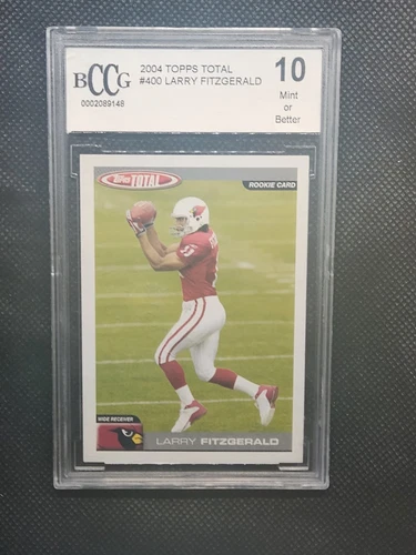 2004 Topps Total #400 Larry Fitzgerald RC Rookie BCCG 10 MINT + CARDINALS