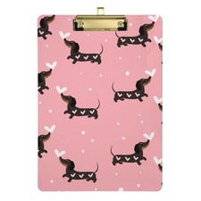 Clipboard Dachshund Dogs on Pink Clipboard Standard A4 Size Decorative Clipbo...