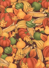 Great Harvest Pumpkins Gourds 1 Fat Quarter 100 cotton fabric fall quilting