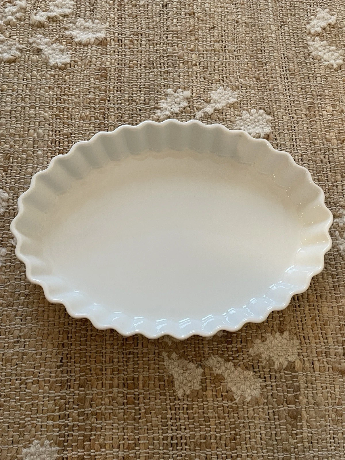 Oval Scalloped Tart Quiche White Pillivuyt France Casserole Dish