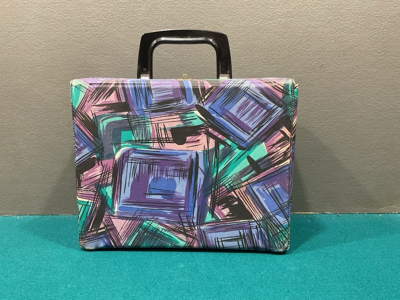 Vintage 1992 Thermos Brand Vinyl Abstract Geometric Lunch Box Cooler