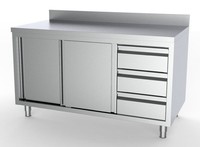 Combisteel Arbeitsschrank Mit 2 TüRen 3 Schubladen Aufkantung 1800X700X850Mm