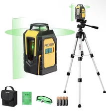PREXISO 100Ft 360° Laser Level with Tripod Self Leveling Cross Line Laser w/ Bag
