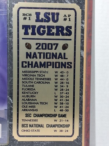 LSU Sports Memorabilia 2007 BCS National Champions Plakette @ Superdome - Bild 4 von 4