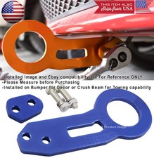 Cnc Aluminum Anodized Billet Blue Rear Bumper Tow Hook Towing Kit For Hyundai