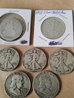 7 Silver coin LOT of 7 OLD Silver 7 COINS 50 cent Silver