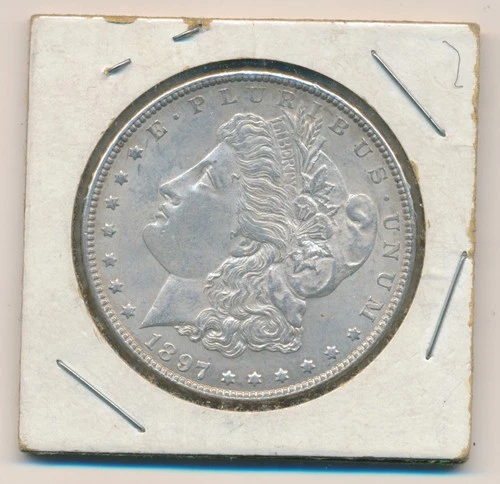 1897 - P  MORGAN SILVER DOLLAR $1 AU - BU