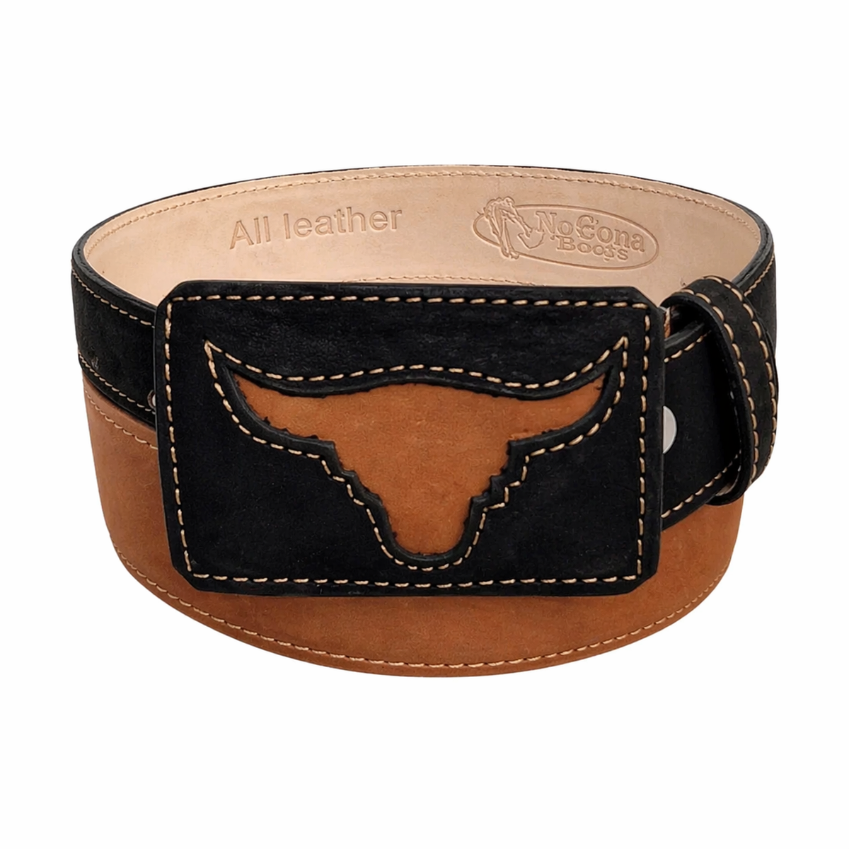 Western Leather Belt with Longhorn Buckle Cody James Men main image 4