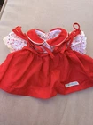 Vintage Cabbage Patch Kids Shoulder Tie Dress Red Flowers - No Bloomers
