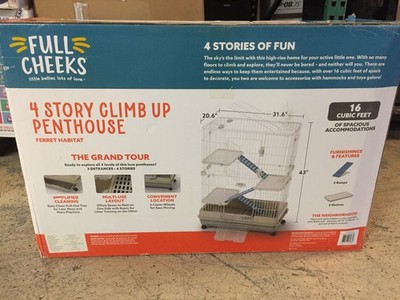 Full Cheeks 4 Story Climb Up Penthouse Ferret Habitat Large Small Animal Cage