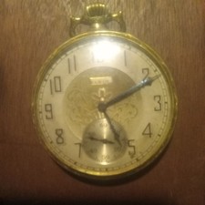 VINTAGE ELGIN ART DECO GOLD FILLED Engraved CASE POCKET WATCH - Doesn t Run