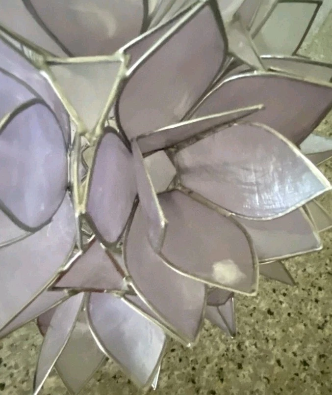 Lavanda Púrpura Capiz Shell Pétalo de Loto Flor Colgante Pantalla NUEVO  Foto 4 de 4