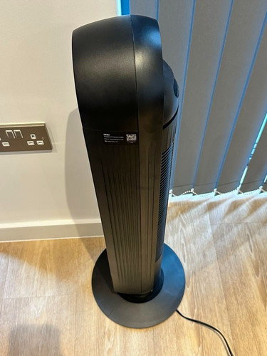 Dreo Black Bladeless Tower Fan, Oscillation, Touch Control, 4 Speed, 92cm