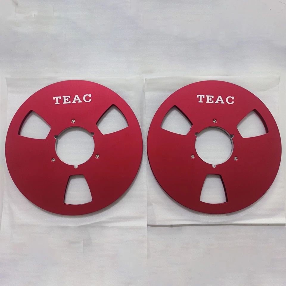 Un par de carretes de cinta plateados TEAC de 10,5"" carrete de aluminio de alta calidad Foto 3 de 4