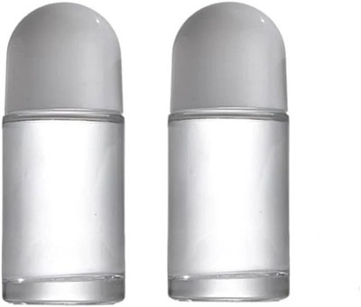 2Pcs White 50ML Glass Empty Roller Bottles with Roller Ball, Deodorant Roll On C