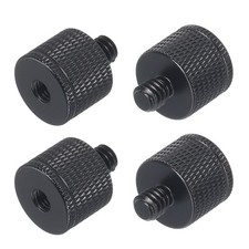 4 x Mic Stand Adapter M5 Female to 1/4 Male Camera Screw Adapter Black