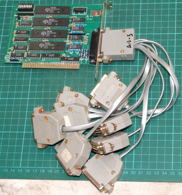 8-port async adapter serial 8-bit ISA card for IBM PC XT AT vintage computer