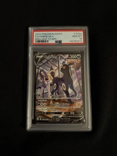 2022 POKEMON SWORD & SHIELD BRILLIANT STARS #TG22 FULL ART/UMBREON V PSA 10