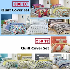 Renee Taylor 100% Cotton Quilt / Doona / Duvet Cover Set QUEEN KING Super King
