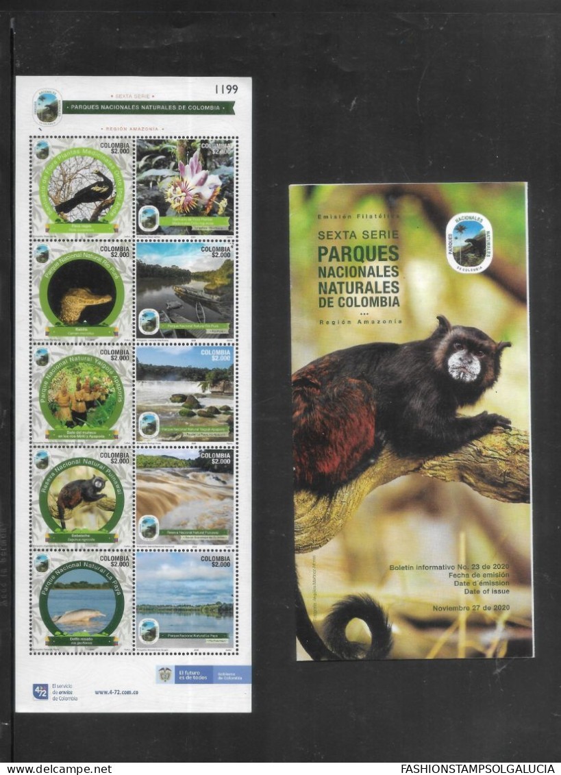 2020 COLOMBIA, NATURAL PARKS - AMAZONIA, BIODIVERSITY, BIRD, PINK DOLPHIN, CAIMA
