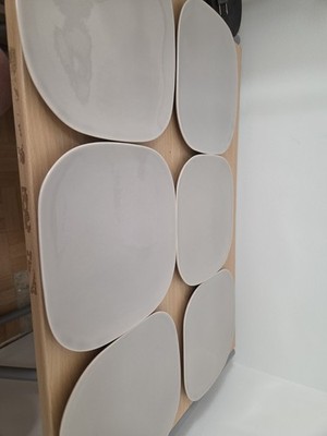 VTG Franciscan Metropolitan  Gray Lot Of 6   3/4 '' Rounded Square Dinner Plate