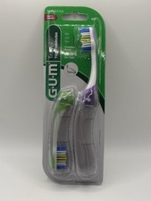 GUM Folding Compact Travel Toothbrush Soft Bristles Tongue Cleaner - 2 Pack