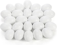 Huevos de madera blancos hiperrealistas: 24pc de huevos de Pascua falsos