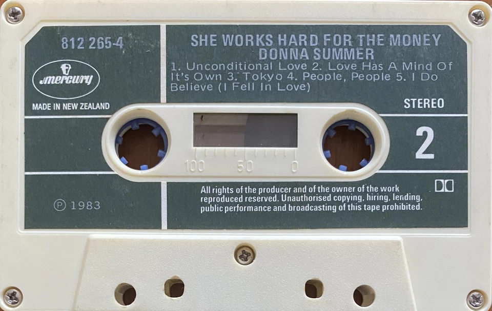 Donna Summer She Works Hard For The Money New Zealand Cassette - Image 4 of 4