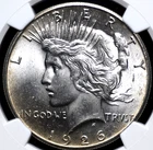 1926 PEACE DOLLAR NGC MS 63 LUSTROUS GLOWING WHITE SILVERY SATIN WITH A TOUCH OF