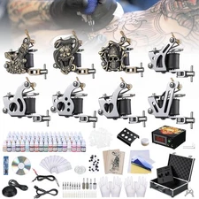 Complete Tattoo Kit 2 4 8 Tattoo Machine Guns 40 54 Ink Power Supply Equipment