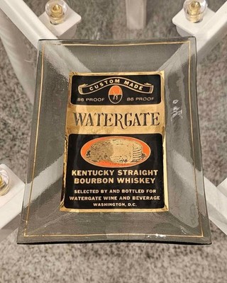 WATERGATE Hotel Collectible Glass Ashtray Nixon Kentucky Bourbon Vintage