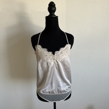 Abercrombie And Fitch Women s Cream Razorback Bodysuit Size Small