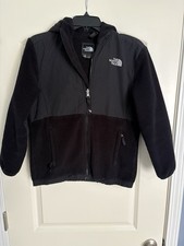 The North Face Girls Black Fleece Hooded Jacket L/G Full Zip Pockets