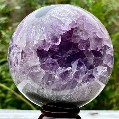 2.6LB  Amethyst Agate Sphere Polished Healing Crystal Ball Home Feng Shui Ornam
