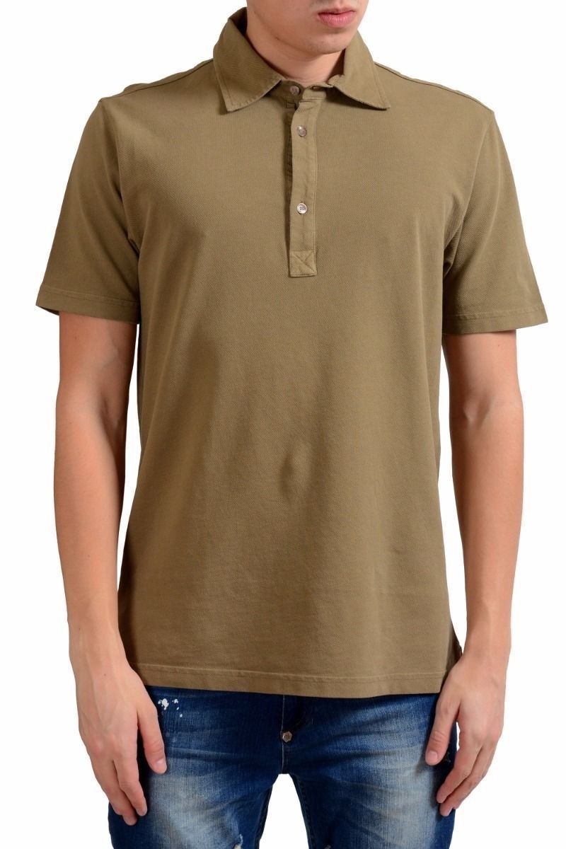 Мужская коричневая рубашка поло с коротким рукавом Malo Размер S M L XL 14190₽