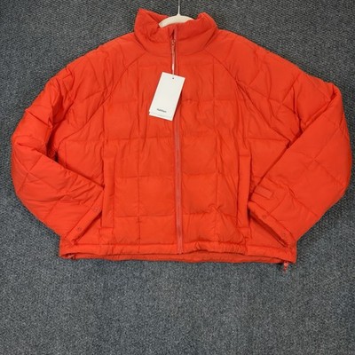 Halfdays Puffer Jacket Size L Womens Spritz Orange Nellie Packable $195 New
