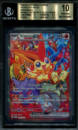 BGS 10 Pristine Victini ex 078/Sv-P Champion Prize Promo Pokemon Indonesian Card