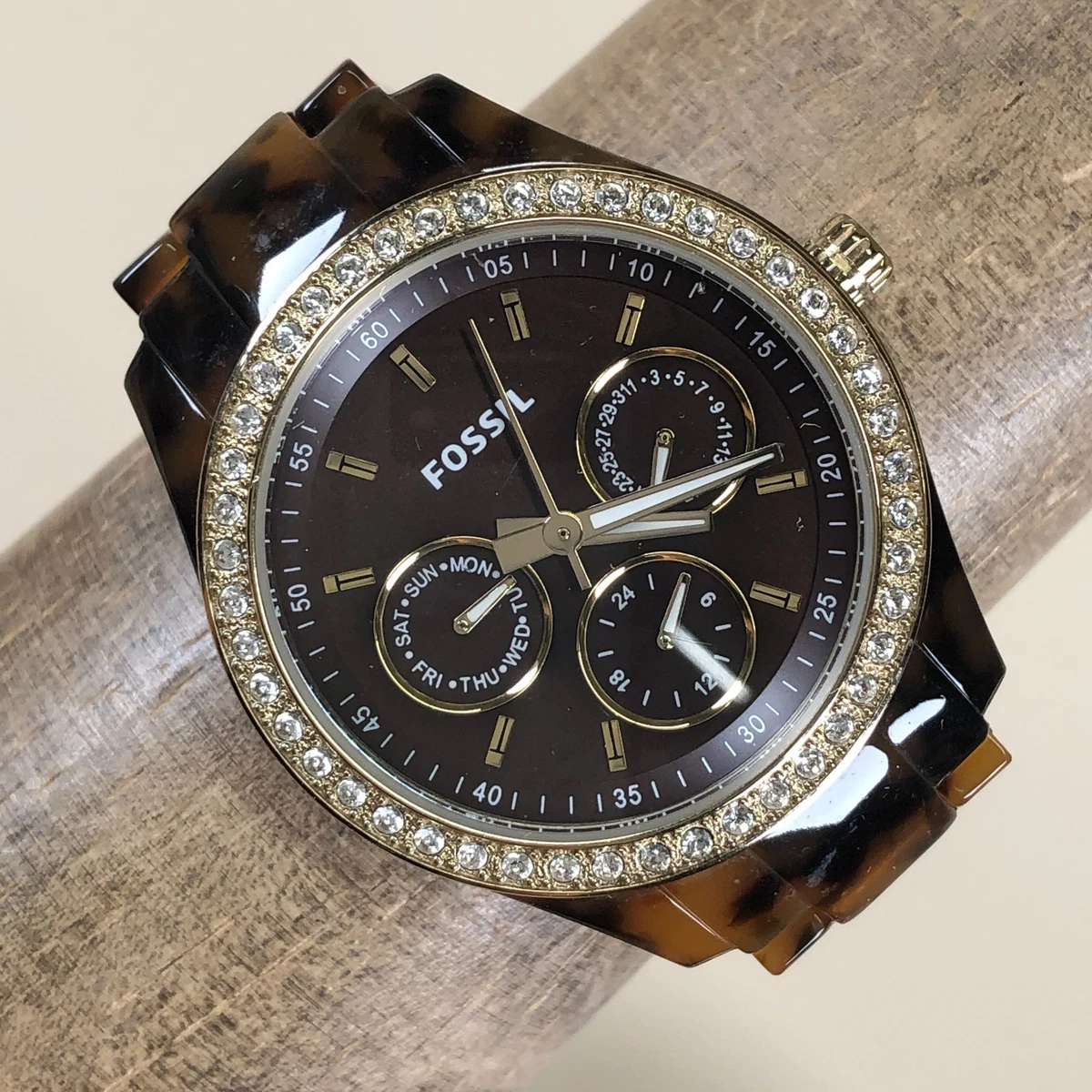 Fossil black acrylic stella purple iridescent face 16.1 main image 4