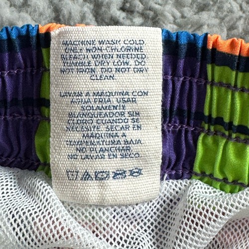 Vintage 90's OP Ocean Pacific Youth Small 6/7 Neon Swim Trunks Board Shorts - Picture 8 of 8