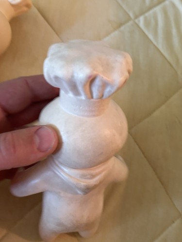 Pair 1971 Pillsbury Doughboy Doll Rubber Figurine 7" ORIGINAL No Res - Picture 15 of 16