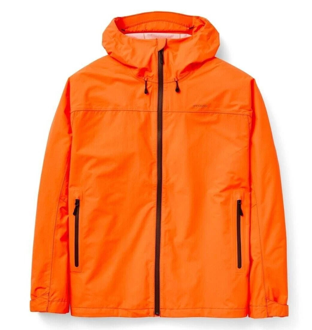 Filson Swiftwater Rain Jacket Blaze Orange Waterproof Packable Safety Small S