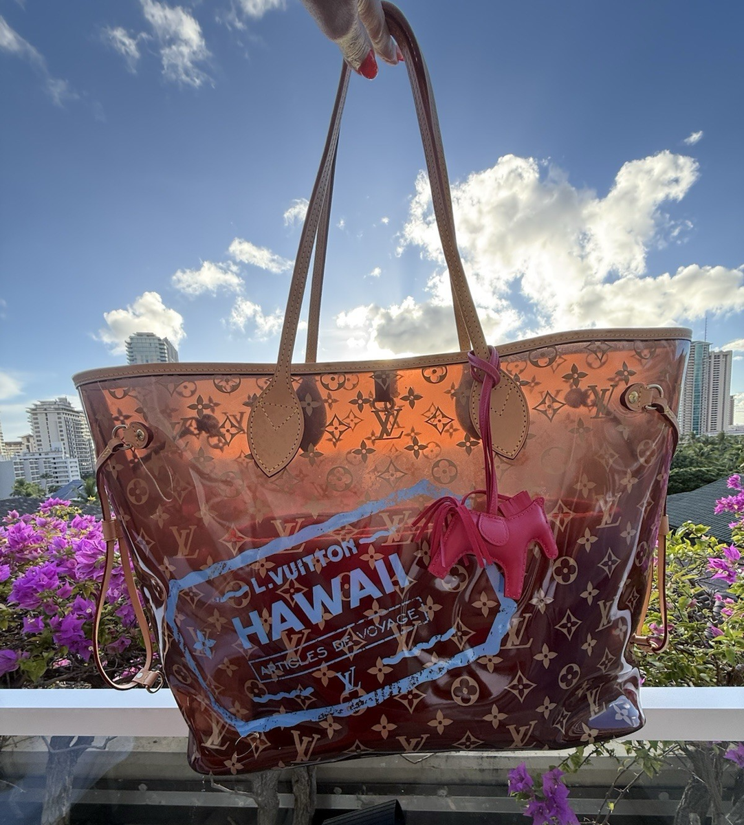 2pc Louis Vuitton Hawaii PVC Monogram Maui Neverfull GM Gift Set