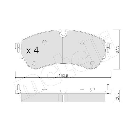 Plaquettes de Frein Metelli 22-1173-0 à Haute Résistance Thermique Man VW
