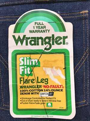 VTG 1960s70s Men's Deadstock Wrangler Bell Bottom Jeans Talon