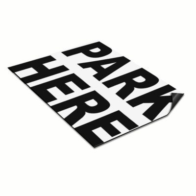 Car Magnet Set of 2 Park Here Black Car Advertising Industrial Sign