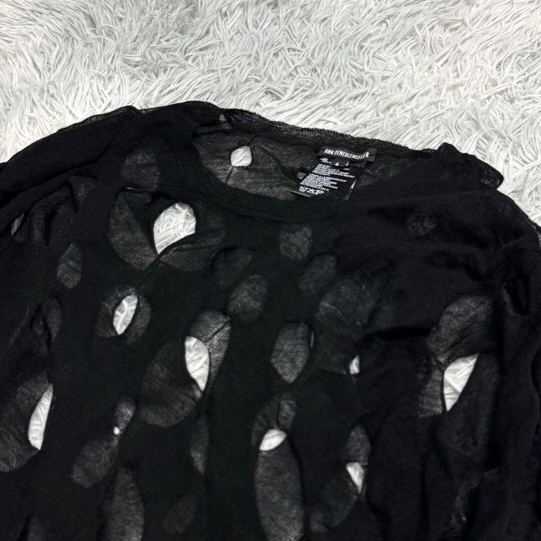 【希少】ANN DEMEULEMEESTER HOLES KNIT 20ss Vintage Ann Demeulemeester Holes Knit Sweater Black Women