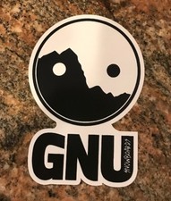 Gnu Snowboard Sticker - Snowboarding Skiing Mountain Sports Burton Powder Ski