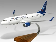 Boeing 737-800 Excel Airways Desk Wood Airplane New Model Large Scale 1/100