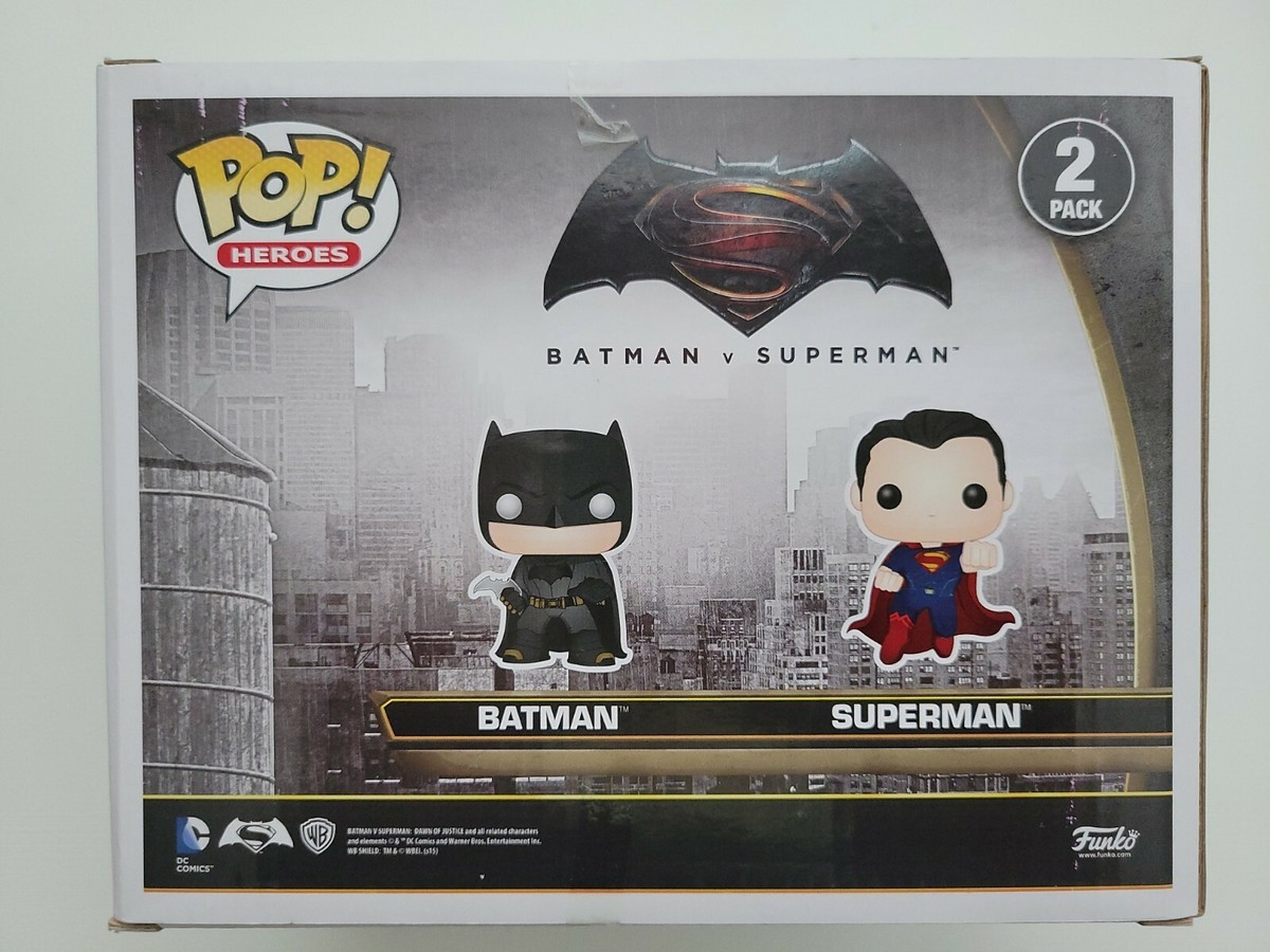 Funko Pop! BATMAN VS SUPERMAN 2-Pack Metallic Toys R Us Exclusive