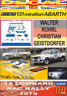 DECAL FIAT 131 ABARTH WALTER ROHRL RAC R. 1979 8th (01)
